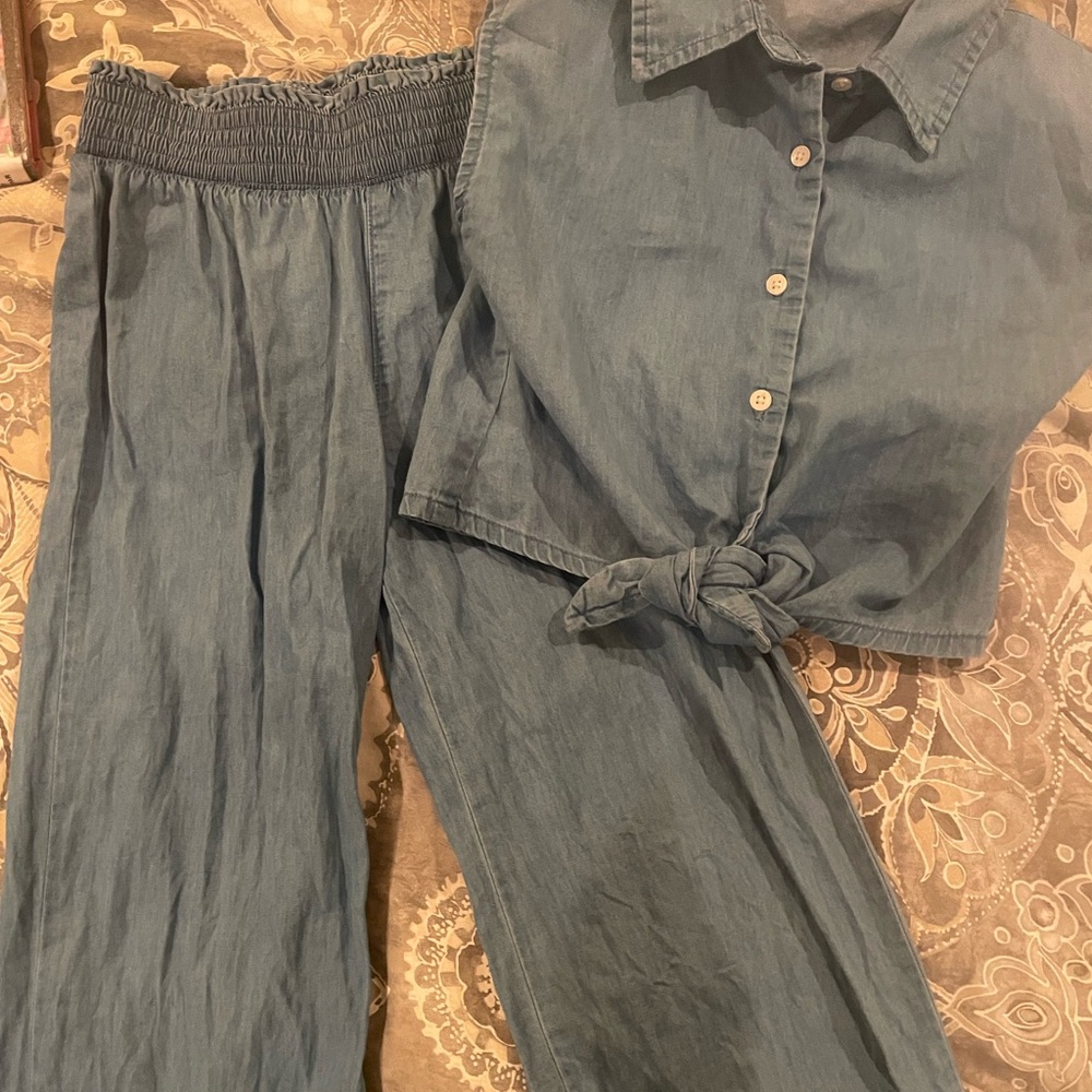 Carter's Blue Wide Leg two piece outfit